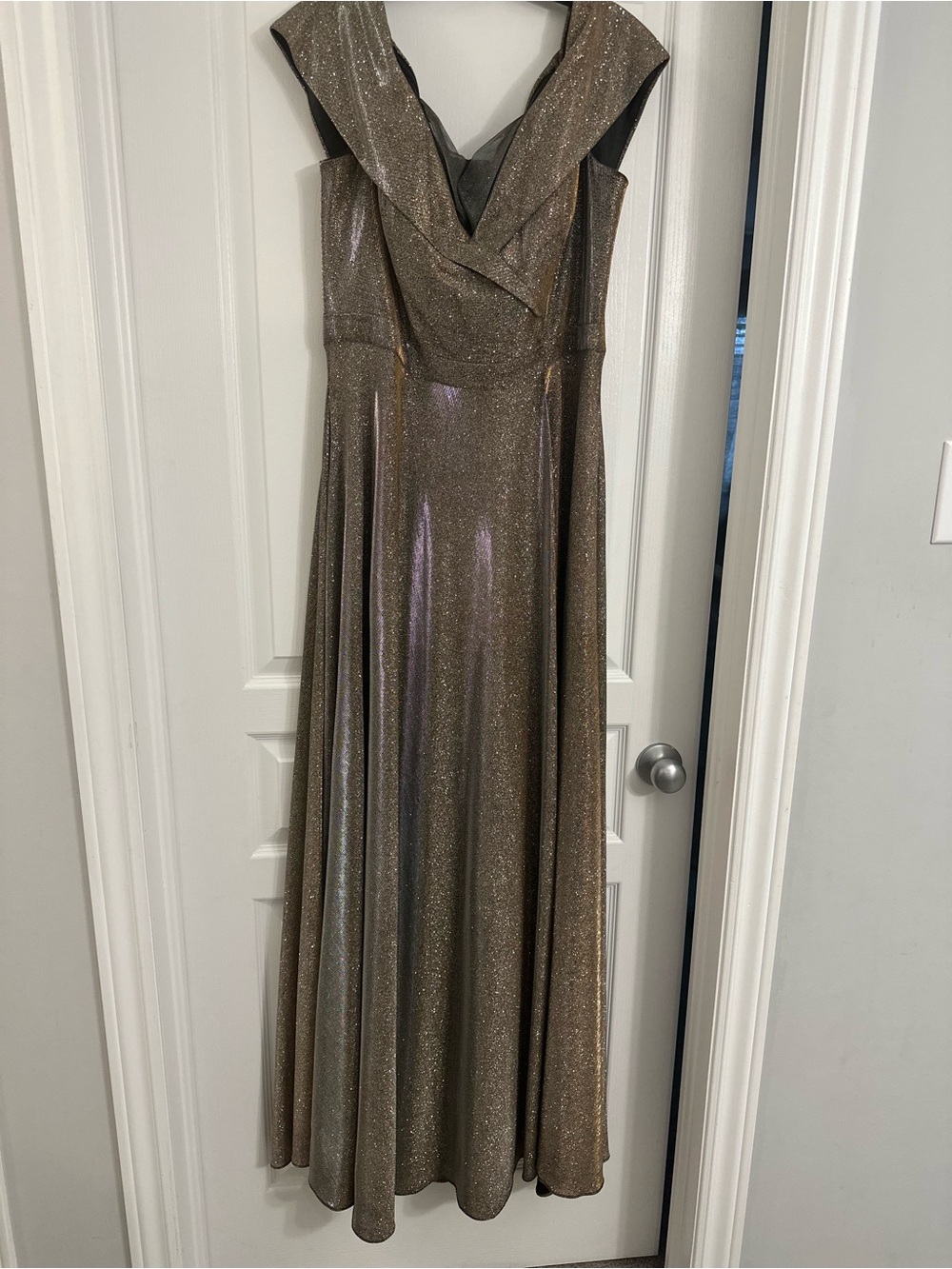 Xscape Metallic Bronze Evening Dress